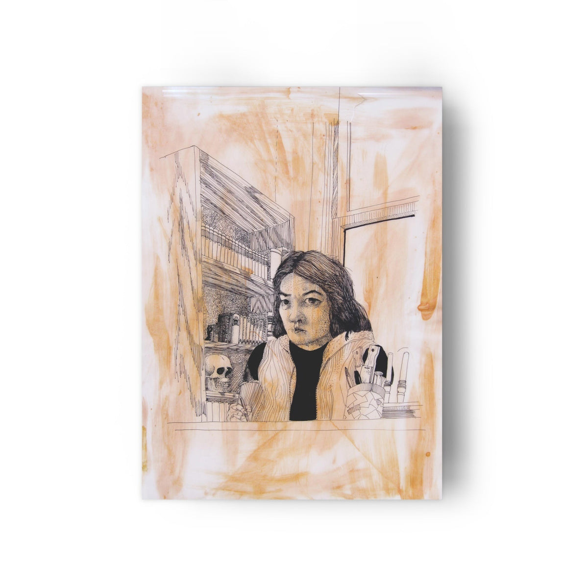 Alan Okamoto self-portrait print without display clips or strings
